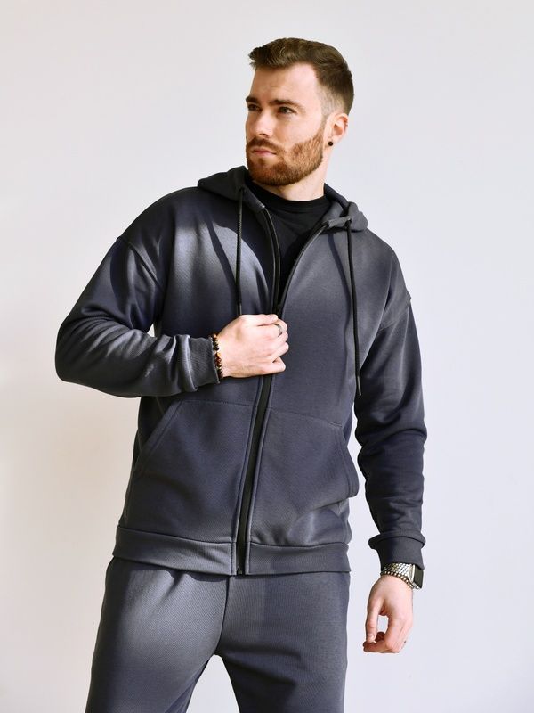 Мужской костюм на молнии TM Zipper Petlia Пепельный