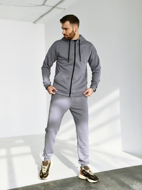 Чоловічий костюм на блискавці TM Zipper Petlia Сірий