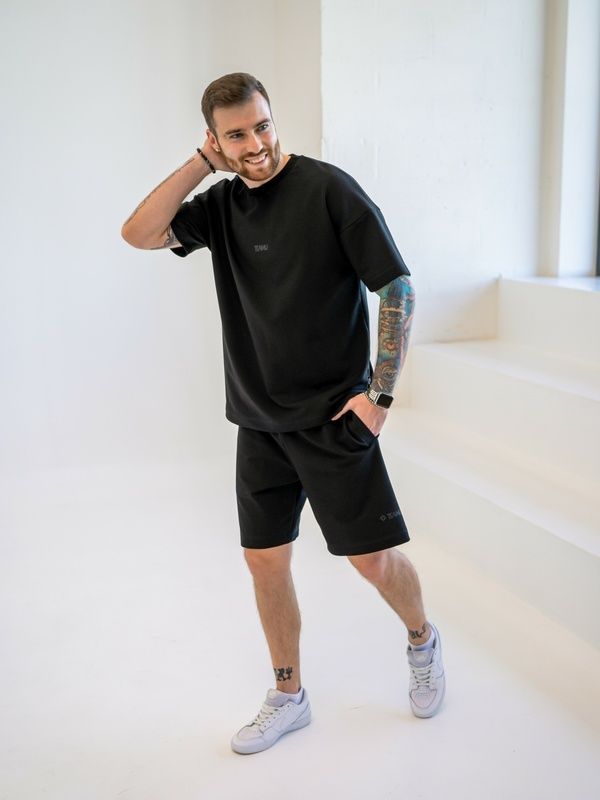 Мужской летний костюм с футболкой Teamv Oversize 32 Черный