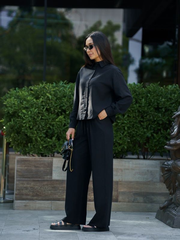 Женские брюки летние льняные Tencel Linen черные