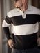 Мужской свитер поло в полоску Polo Sweater бежевый с коричневым