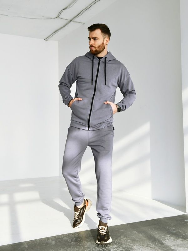 Чоловічий костюм на блискавці TM Zipper Petlia Сірий