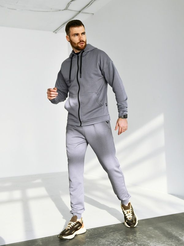 Чоловічий костюм на блискавці TM Zipper Petlia Сірий