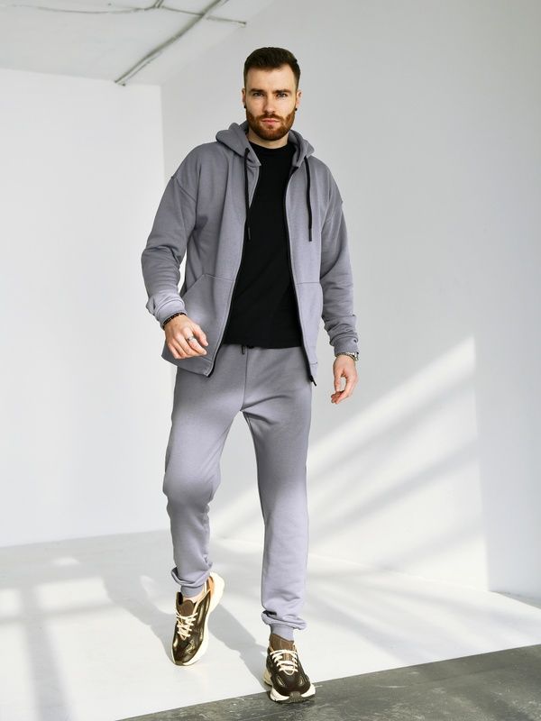 Чоловічий костюм на блискавці TM Zipper Petlia Сірий