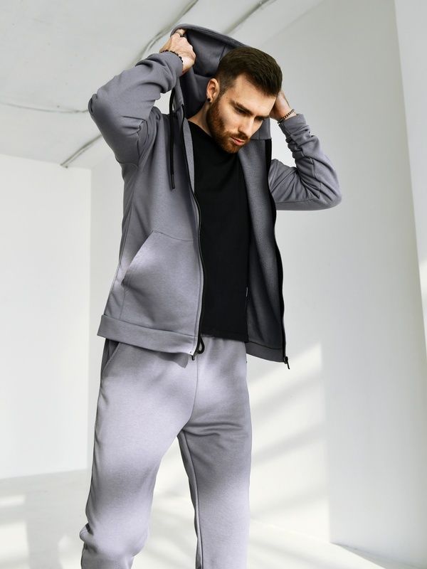 Чоловічий костюм на блискавці TM Zipper Petlia Сірий