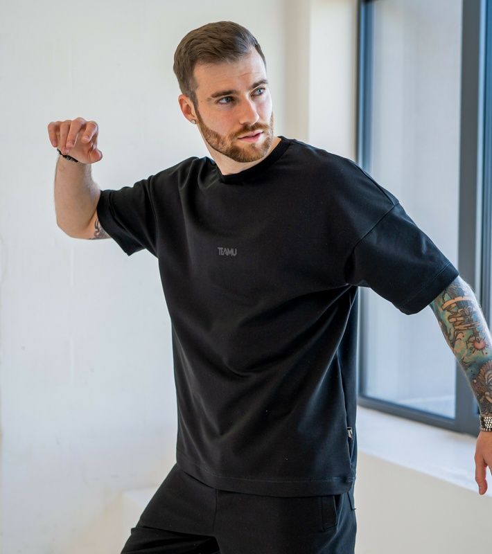 Мужской летний костюм с футболкой Teamv Oversize 32 Черный
