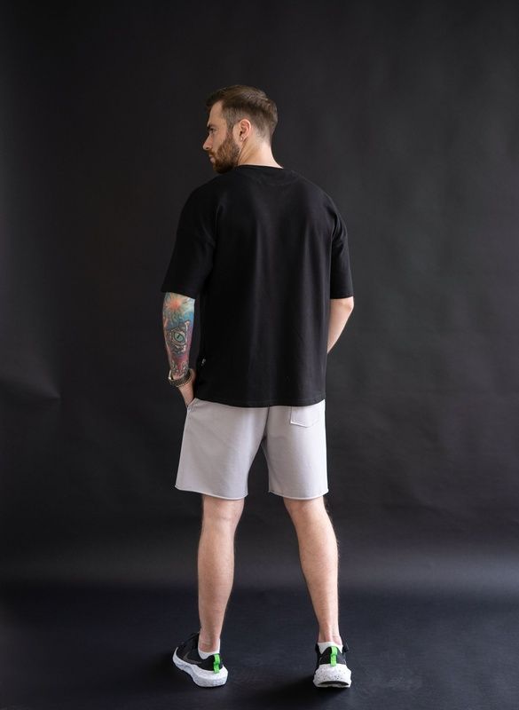 Чоловіча футболка Оверсайз Cotton Teamv Чорна
