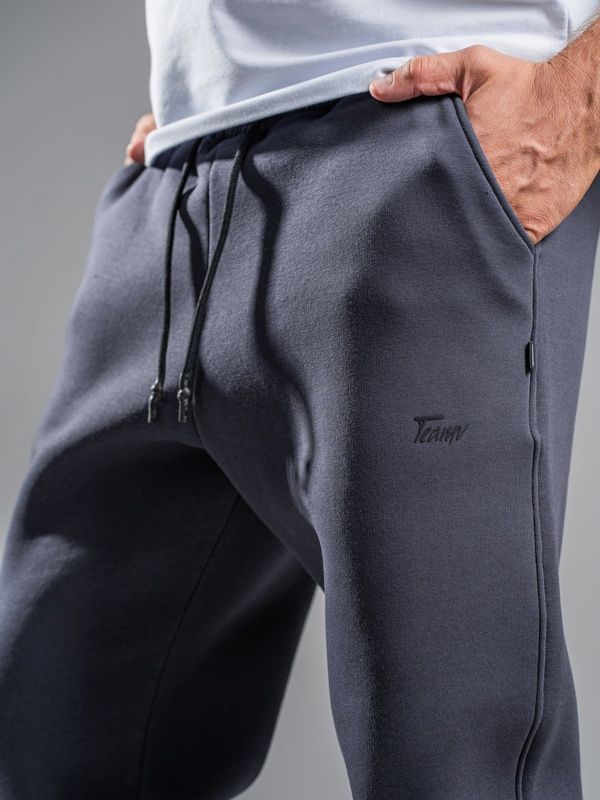 Спортивные штаны мужские теплые Teamv Jogger Пепельно-синие