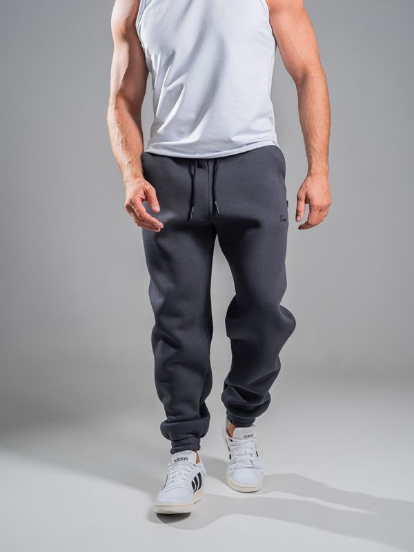 Спортивные штаны мужские теплые Teamv Jogger Пепельно-синие