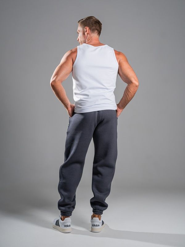 Спортивные штаны мужские теплые Teamv Jogger Пепельно-синие