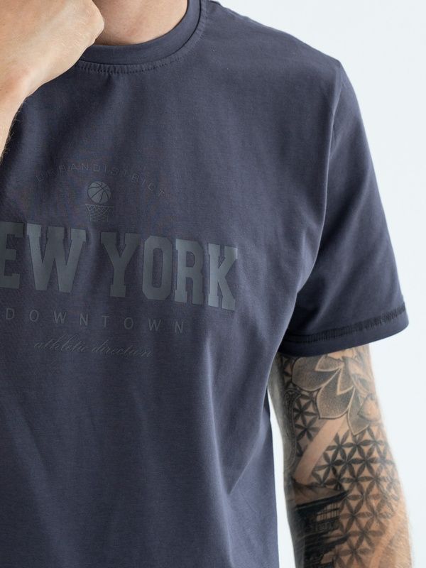 Мужская футболка повседневная из хлопка Teamv New York Графит
