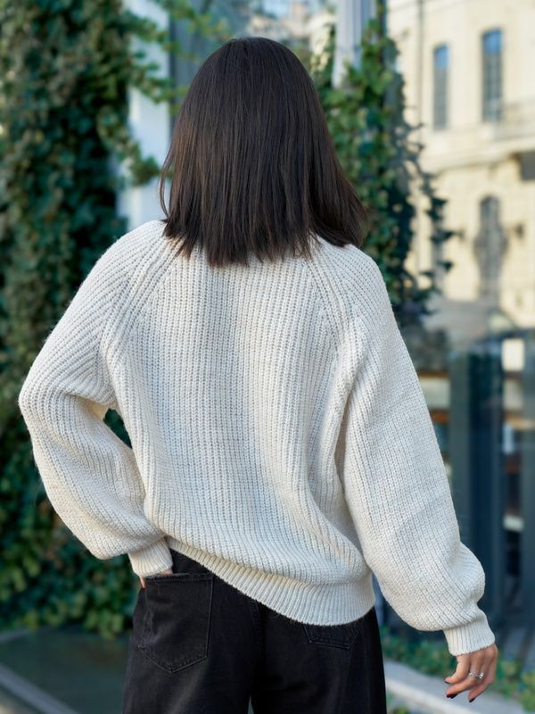 Женский свитер вязаный оверсайз Raglan Sweater бежевый