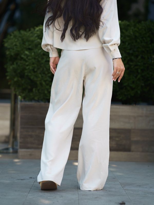 Жіночі штани літні лляні Tencel Linen Бежеві