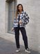 Сорочка у клітку жіноча тепла Teamv Oversize Чорна з білим