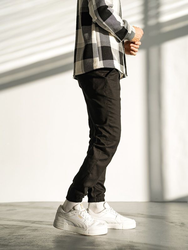Мужские базовые котоновые штаны Jogger TWILL Teamv Черные