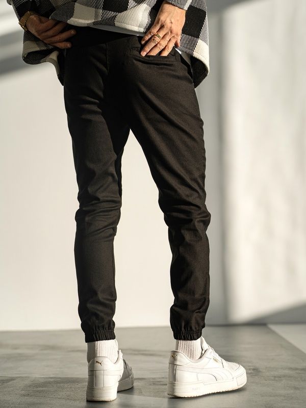 Мужские базовые котоновые штаны Jogger TWILL Teamv Черные