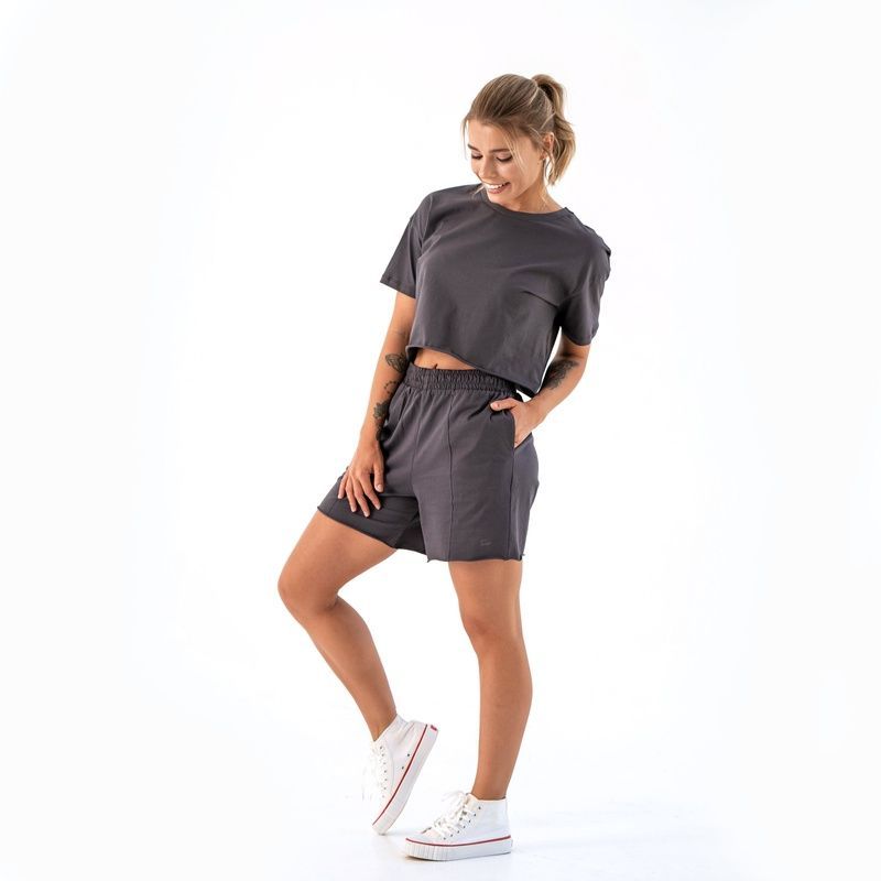 "Жіночий літній комплект шорти та футболка Teamv Jumper Попелястий