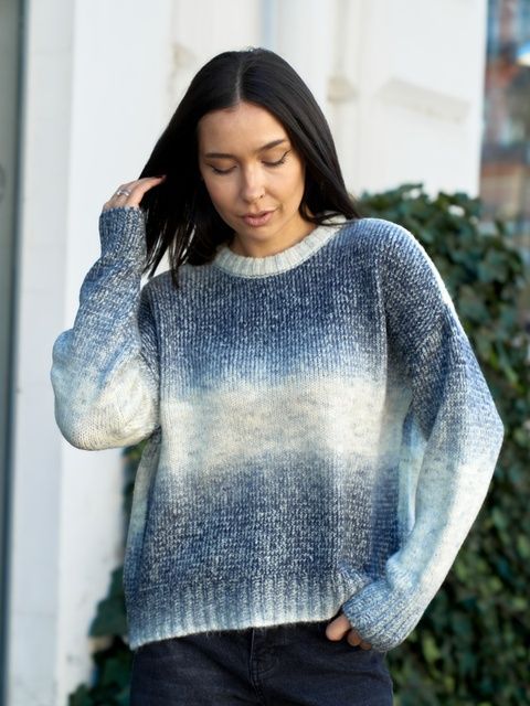 Женский свитер теплый вязаный Melange Sweater серый-меланж