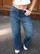 Женские джинсы прямые TMV Wide leg Синие