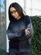 Женский свитер теплый вязаный Melange Sweater черный-меланж