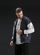 Мужская кофта Бомбер на кнопках TM Oversize Petlia 23 Пепельный с молочным