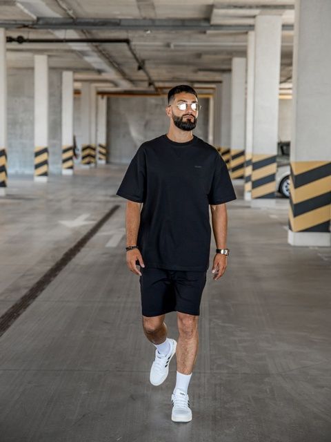Чоловічий літній костюм Teamv OVERSIZE Lite чорний