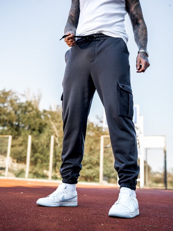 Чоловічі теплі спортивні штани Teamv Карго OVERSIZE 3 Графіт