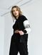 Женская кофта Бомбер на кнопках TM Oversize Petlia 23 Черный с молочным