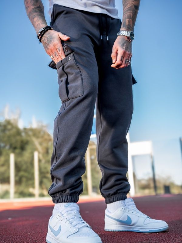 Мужские теплые спортивные штаны Teamv Карго OVERSIZE 3 Графит