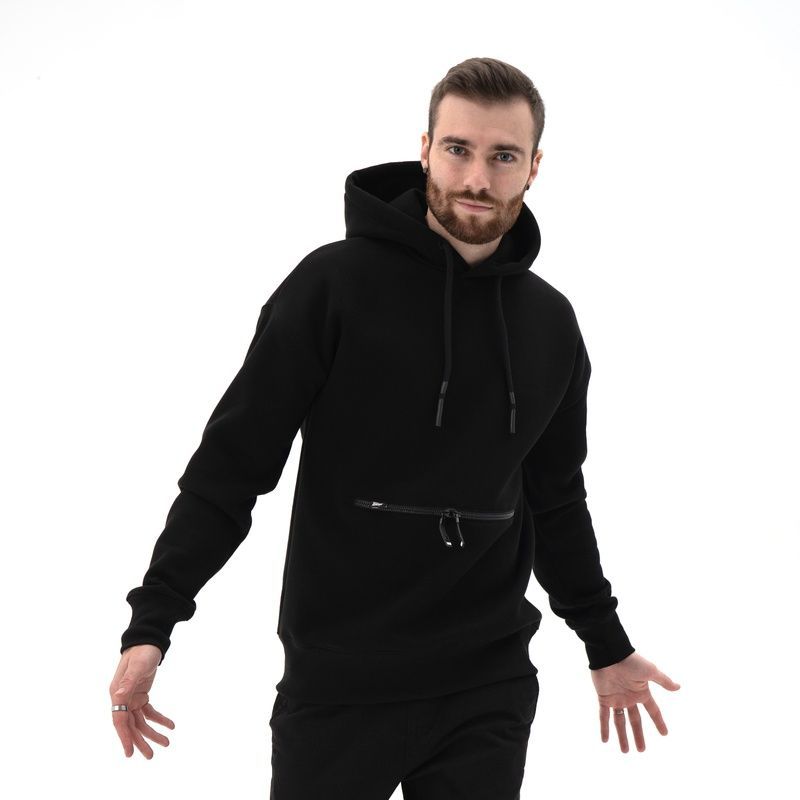 Чоловічий теплий худі на флісі Teamv Anorak Чорний