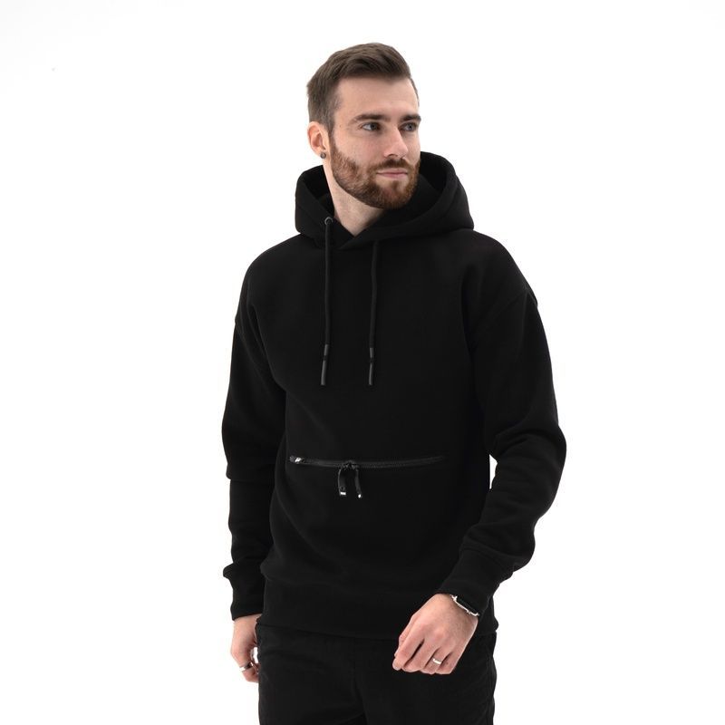 Чоловічий теплий худі на флісі Teamv Anorak Чорний