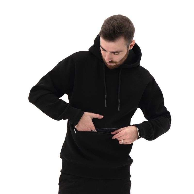 Чоловічий теплий худі на флісі Teamv Anorak Чорний