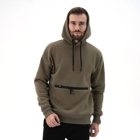 Чоловічий теплий худі на флісі Teamv Anorak Оливковий