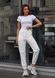 Спортивні жіночі штани TENCEL літні джогери з бавовняної плащівки Білі