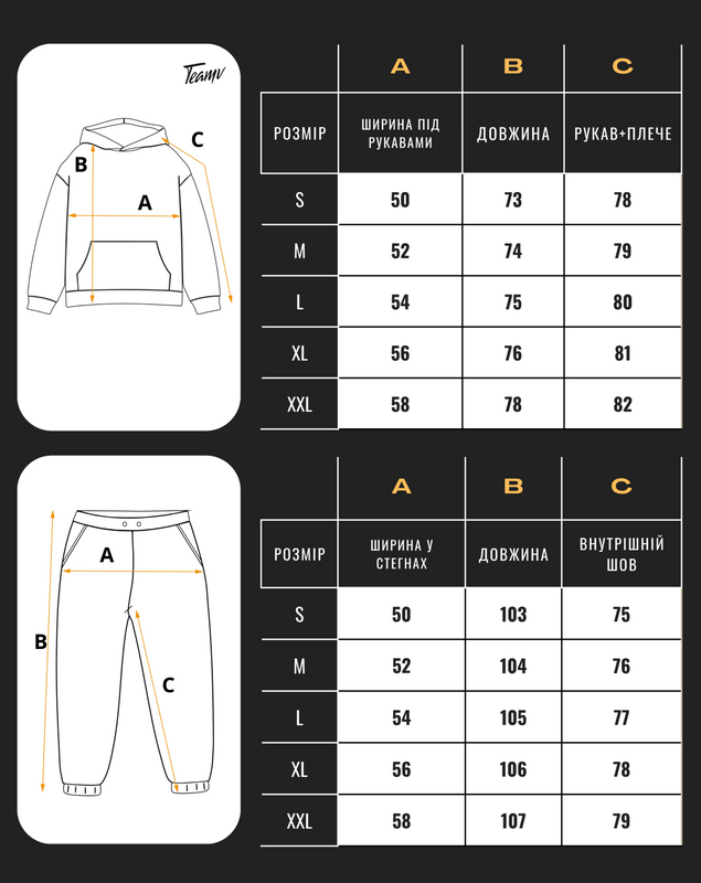 Мужской теплый спортивный костюм Teamv Classic 3 Черный