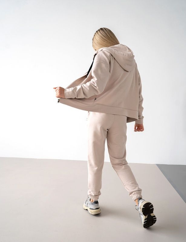 Жіночий костюм на блискавці Teamv NIKEL ZIP 23 Бежевий