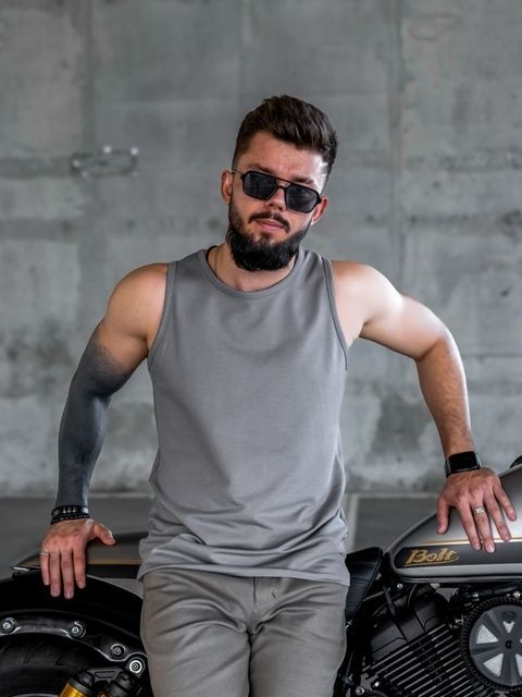 Майка чоловіча базова Teamv Сіра