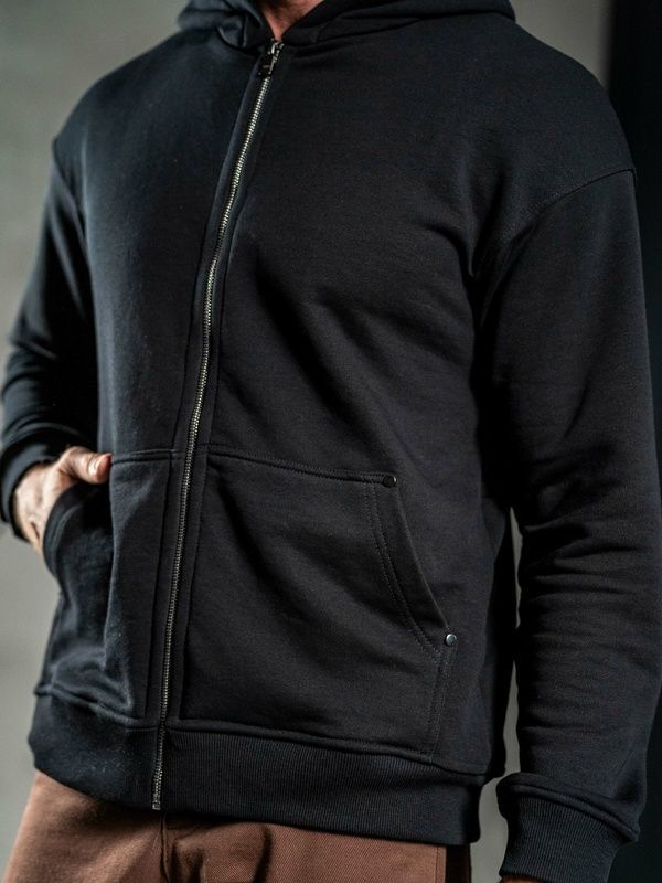 Мужской худи на молнии Teamv Oversize ZIP Черная