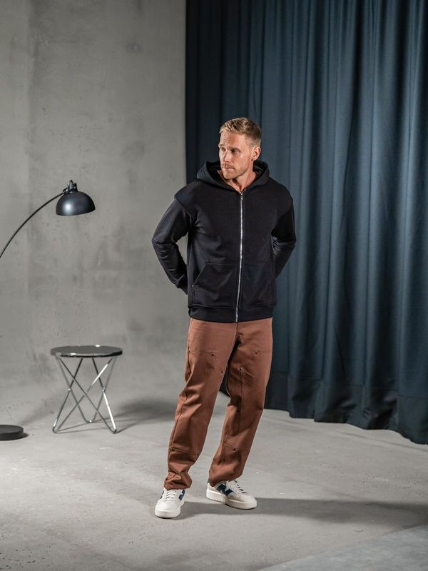Мужской худи на молнии Teamv Oversize ZIP Черная