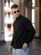 Мужской джемпер вязаный хлопковый гольф Basic Jumper черный