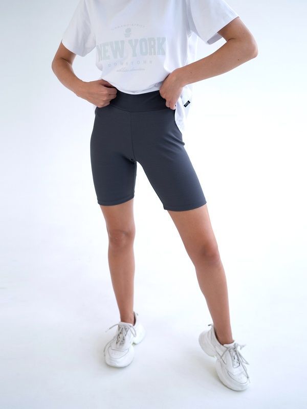 Женские велосипедки из рубчика Teamv Fit Пепельные