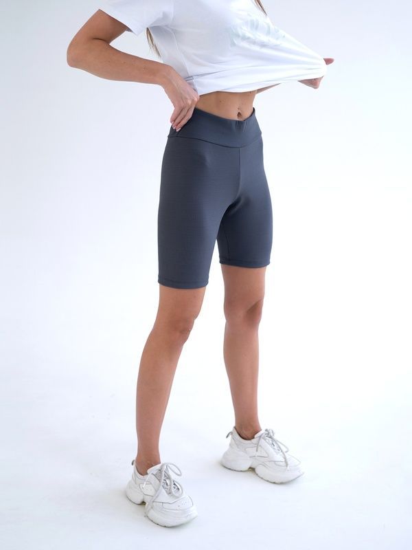Женские велосипедки из рубчика Teamv Fit Пепельные
