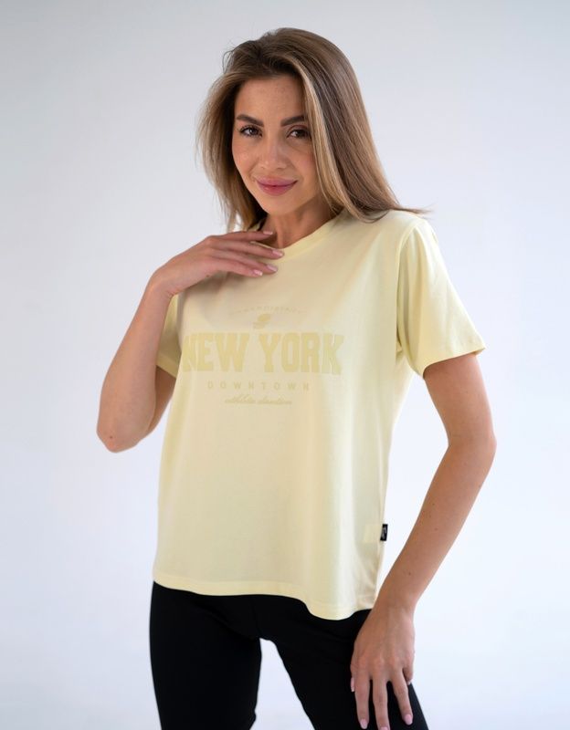 Футболка женская из хлопка Teamv New York Лимонная