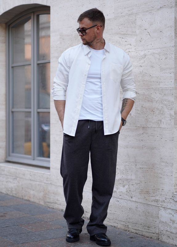 Мужская рубашка классическая однотонная Tencel Comfort Белая