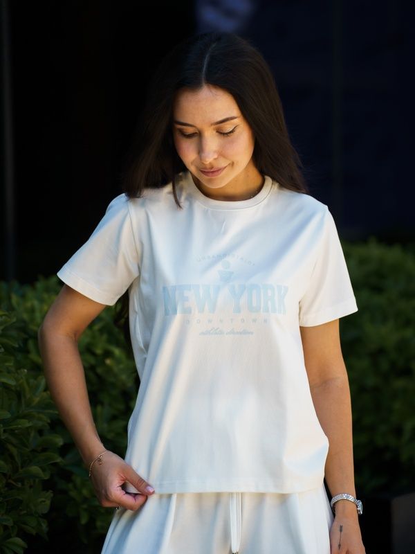 Футболка женская из хлопка Teamv New York Белая