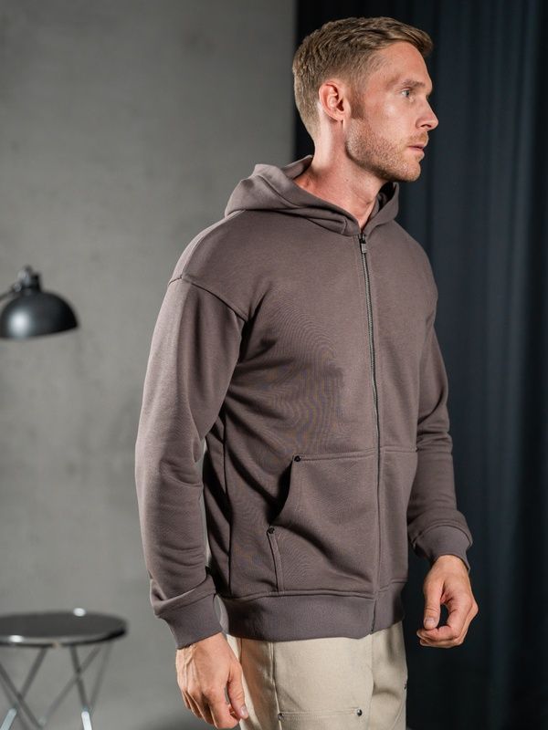 Чоловіча кофта на блискавці Teamv Oversize ZIP Мокко