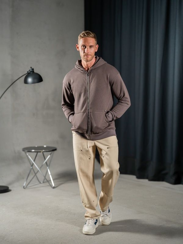 Чоловіча кофта на блискавці Teamv Oversize ZIP Мокко