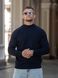 Мужской джемпер вязаный хлопковый гольф Basic Jumper темно-синий