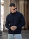 Мужской джемпер вязаный хлопковый гольф Basic Jumper темно-синий