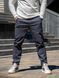 Штаны мужские зауженные брюки из коттона Casual Sport Серо синие